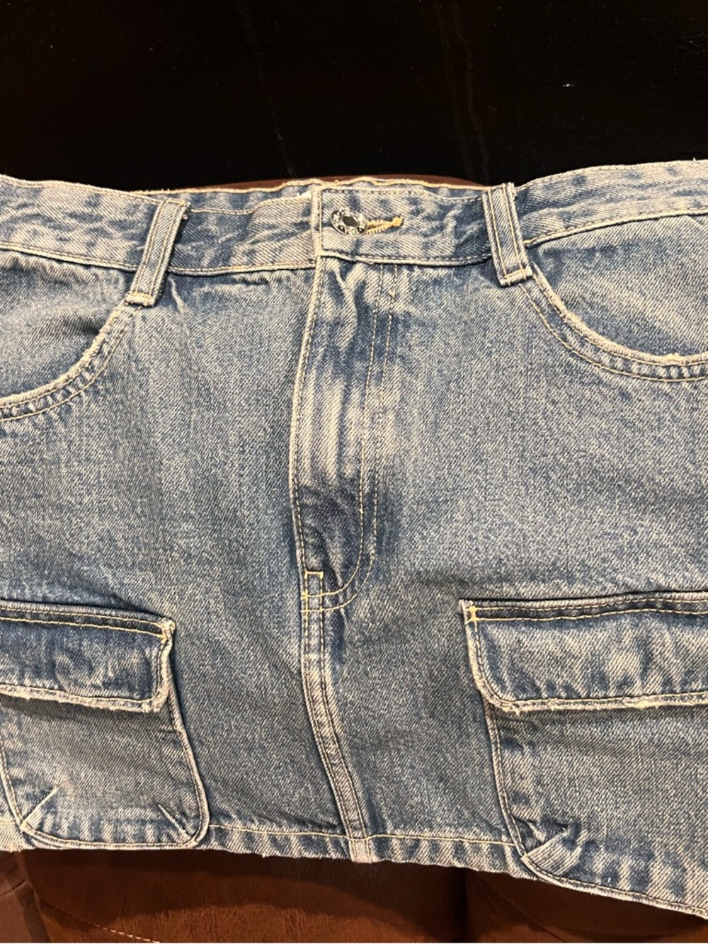 Zara Light Blue Denim High-Low Skirt